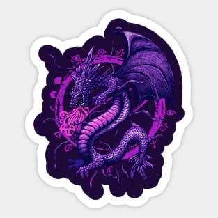 Mystical Purple Dragon in Flight Sticker